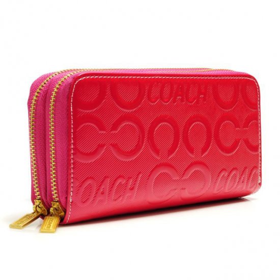 Coach In Signature Large Fuchsia Wallets ARX - Click Image to Close